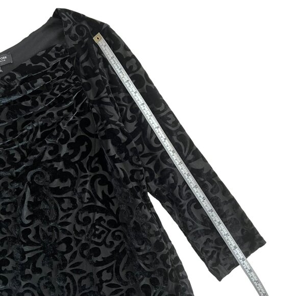 Jones New York Velvet Burnout Draped Neck Black‎ Plus Size 1X Whimsygoth Witchy - Picture 11 of 11